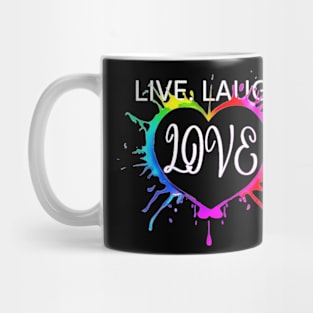 Live laugh love heart splatter Mug